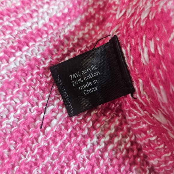 Lane Bryant Sweater Womens 10/12 Pink Tight Knit‎ Stylish Cozy Casual Cardigan - Picture 6 of 9